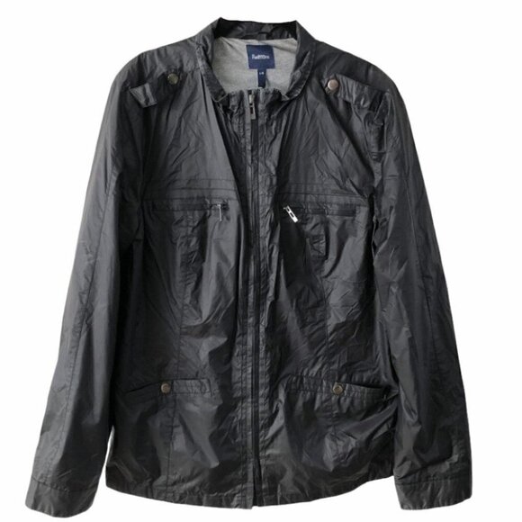 BLACK lined windbreaker jacket large - Picture 1 of 5